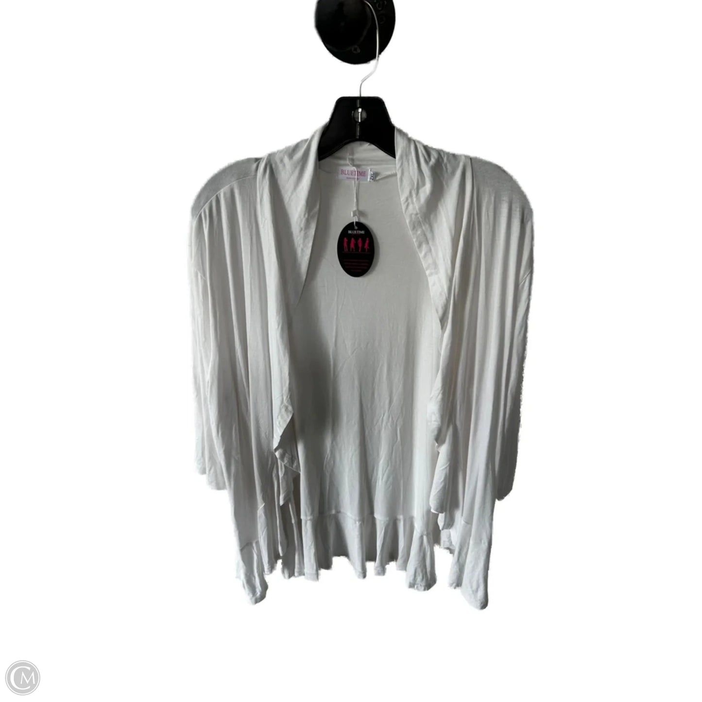 Cardigan By Clothes Mentor In White, Size: 2x