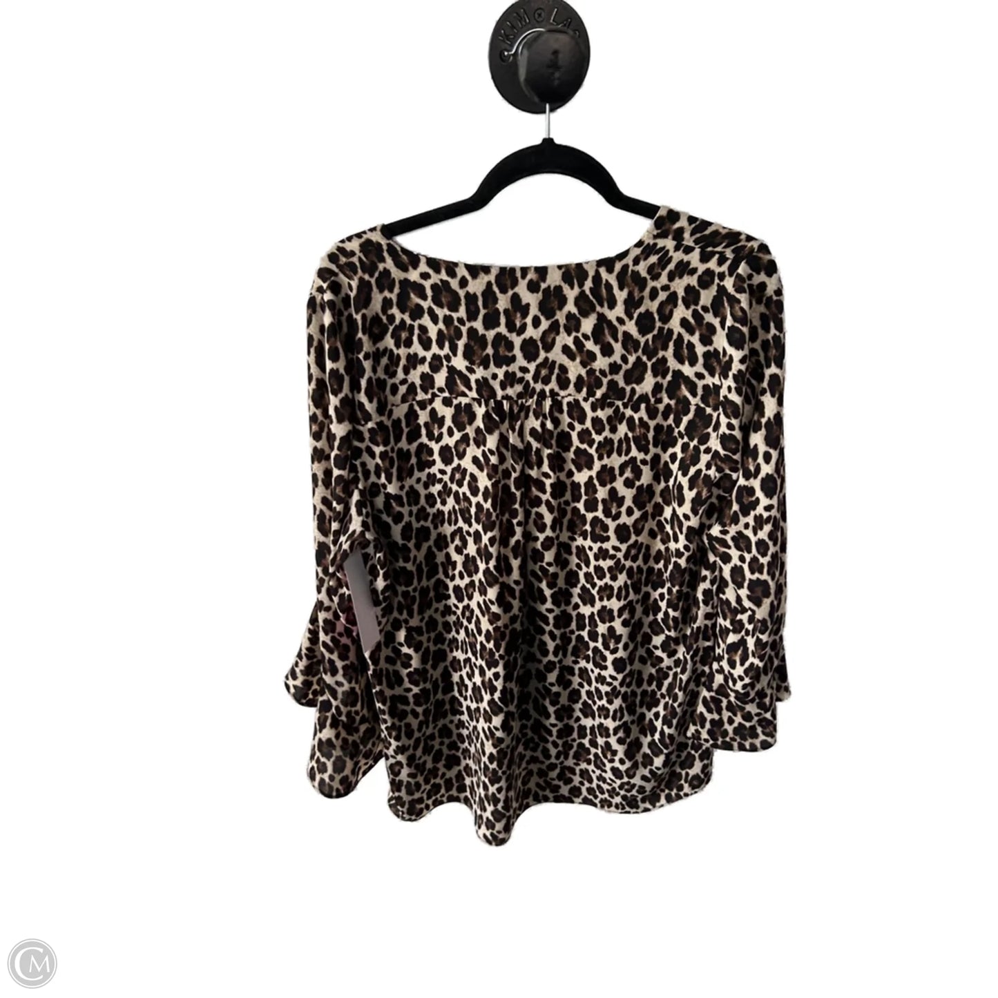 Top Long Sleeve By Vince Camuto In Animal Print, Size: L