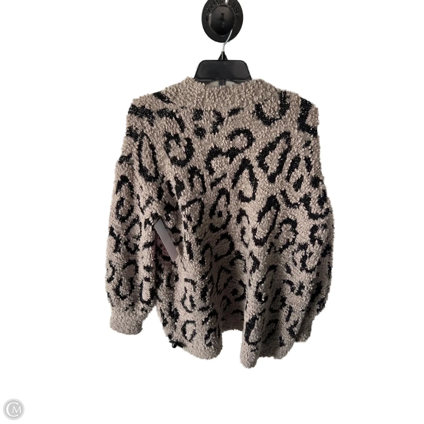 Sweater Cardigan By Rachel Zoe In Black & Tan, Size: L