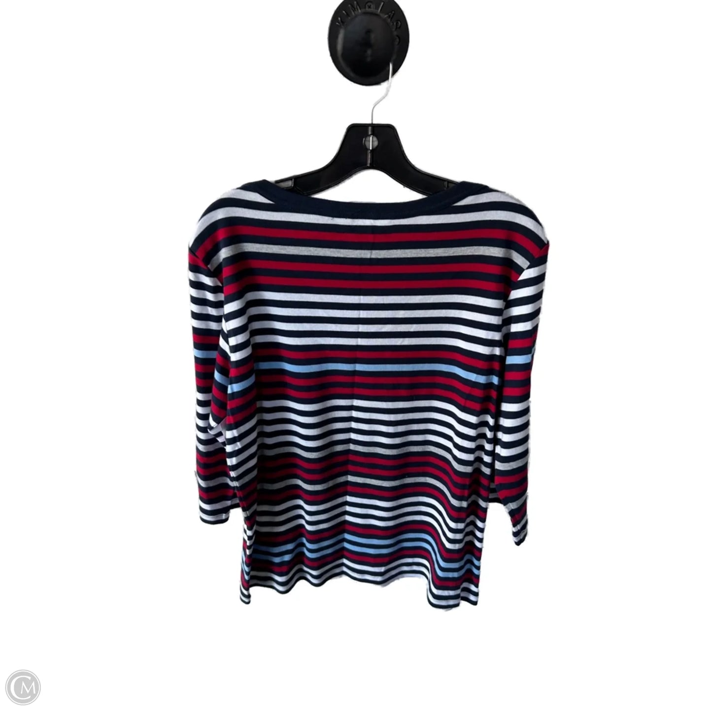 Top 3/4 Sleeve Basic By Christopher And Banks In Blue & Red, Size: L