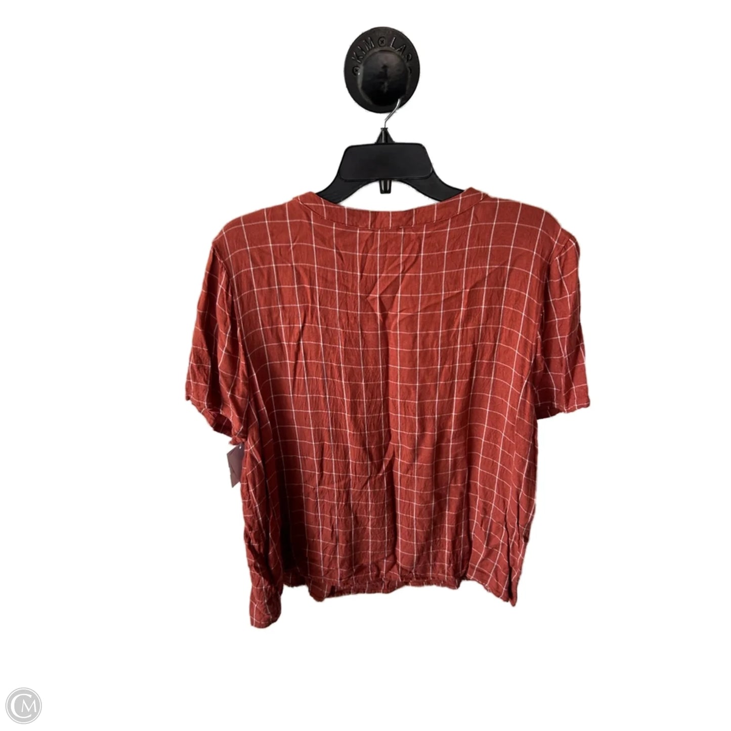 Top Short Sleeve By C And C In Orange & White, Size: Xl