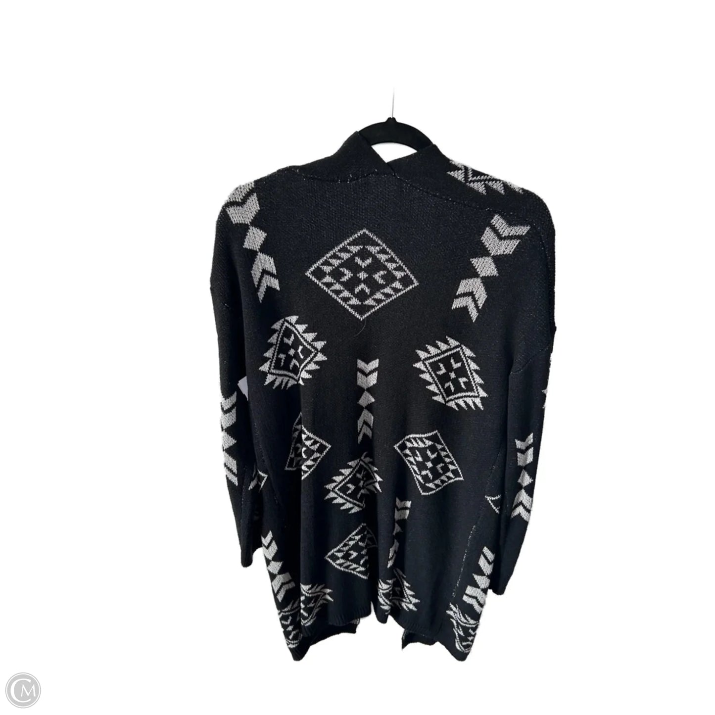 Sweater Cardigan By Fantastic Fawn In Black & White, Size: S