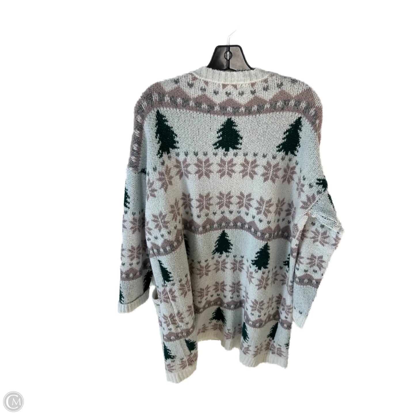 Sweater Cardigan By Maurices In Pink & White, Size: Xxl