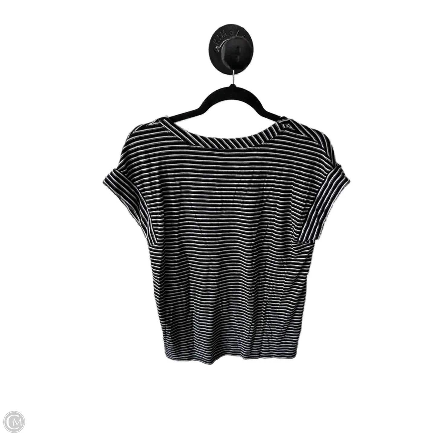 Top Short Sleeve Basic By White House Black Market In Black & White, Size: S