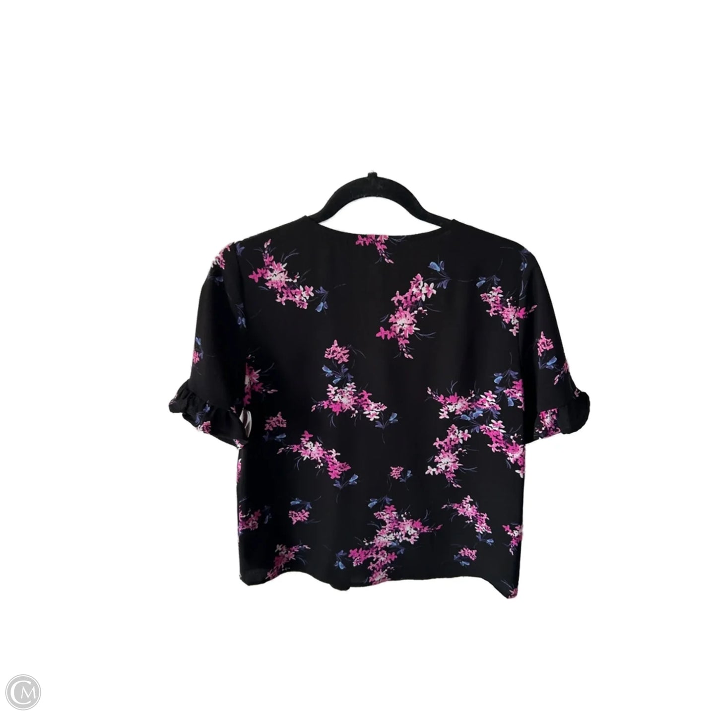 Top Short Sleeve By Cece In Black & Pink, Size: Xs