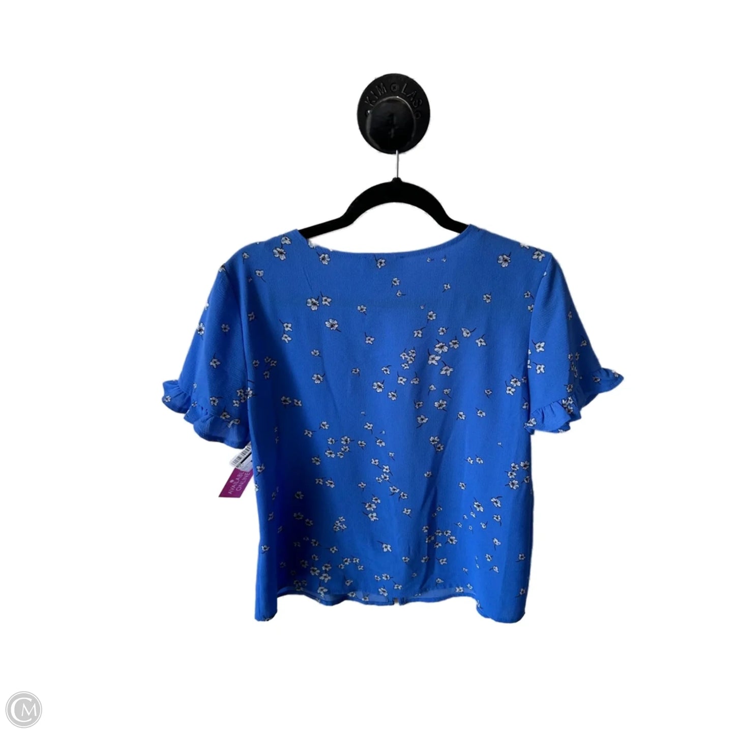 Top Short Sleeve By Cece In Blue, Size: S