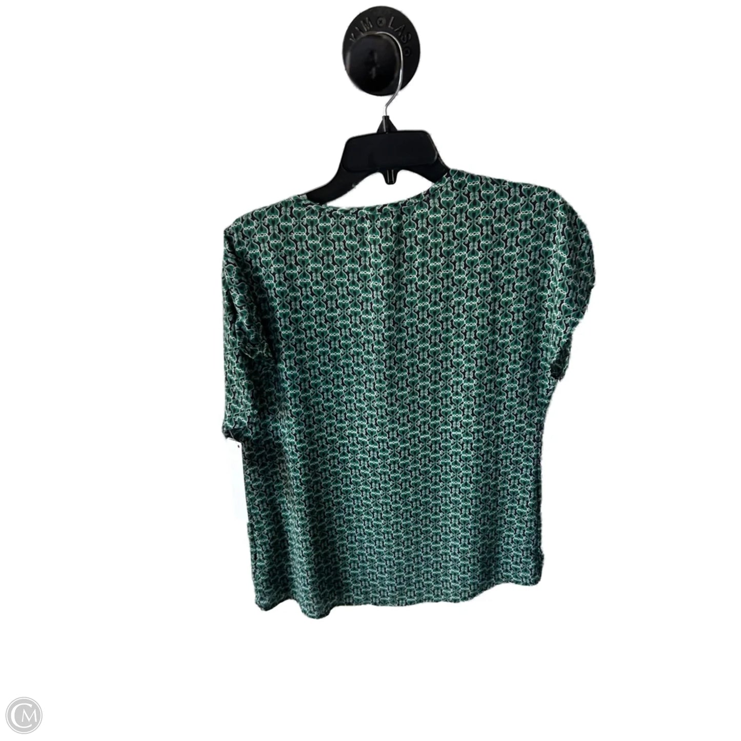 Top Short Sleeve By Pleione In Black & Green, Size: M