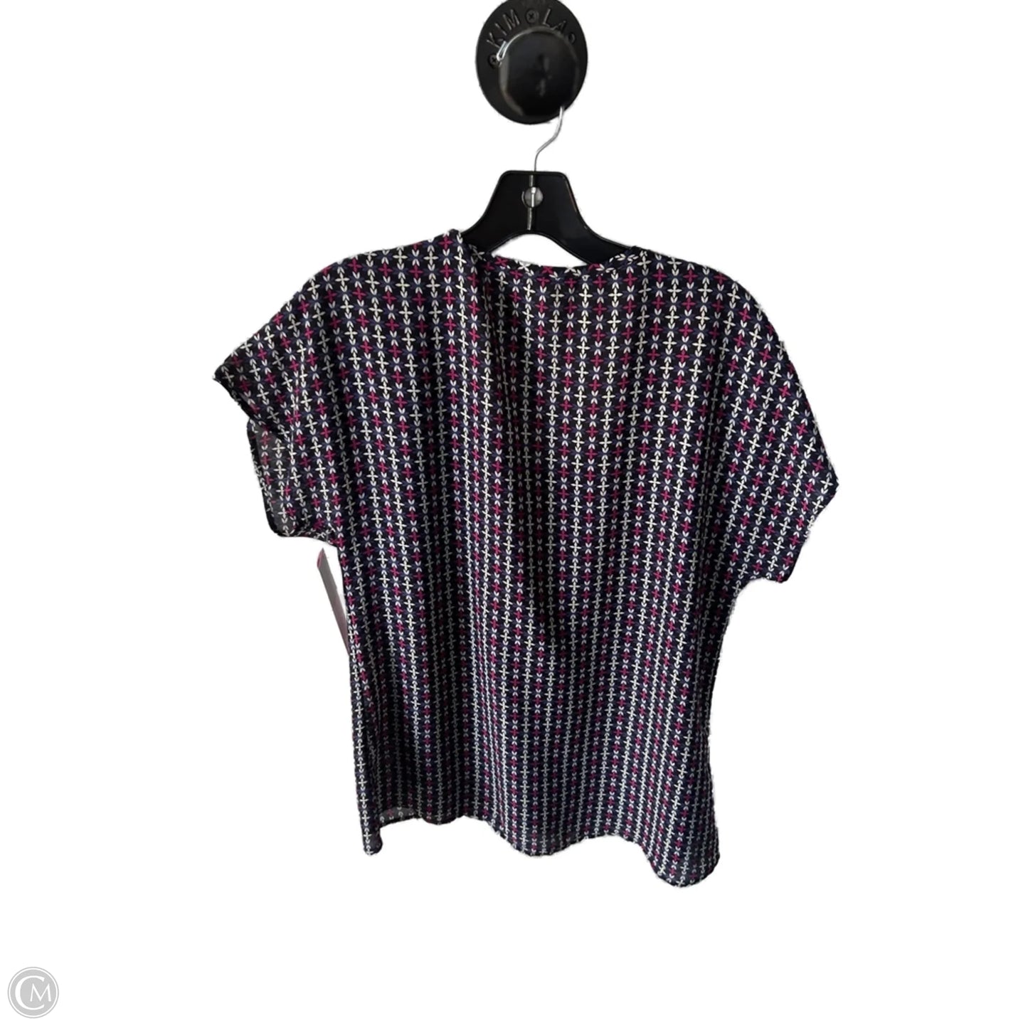 Top Short Sleeve By Pleione In Black & Purple, Size: M