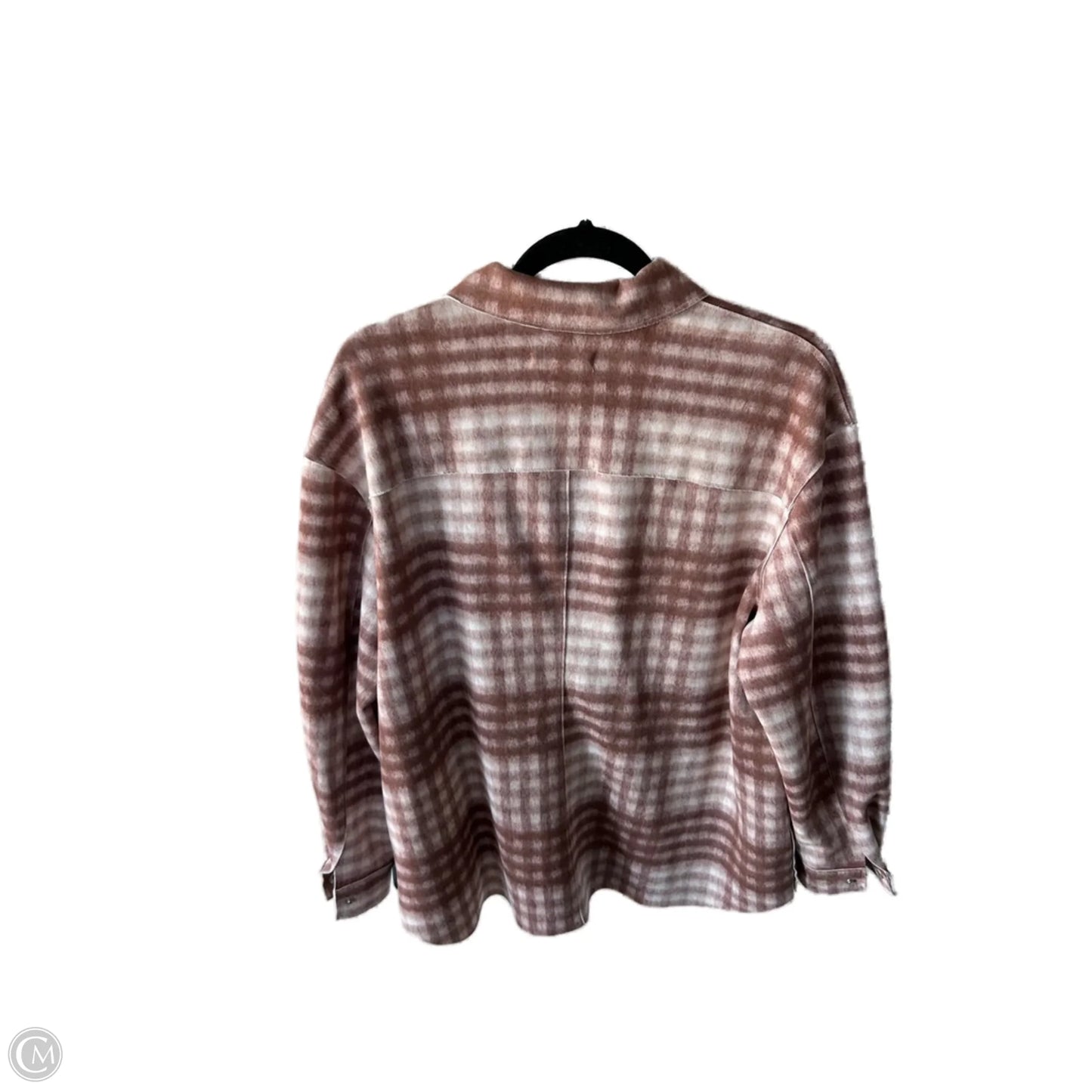 Jacket Shirt By Workshop In Tan & White, Size: S
