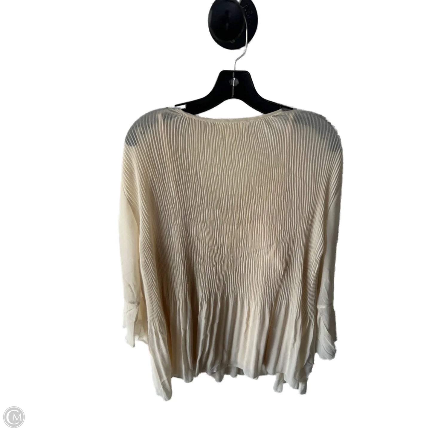 Top 2pc 3/4 Sleeve By Adiva In Cream, Size: 1x