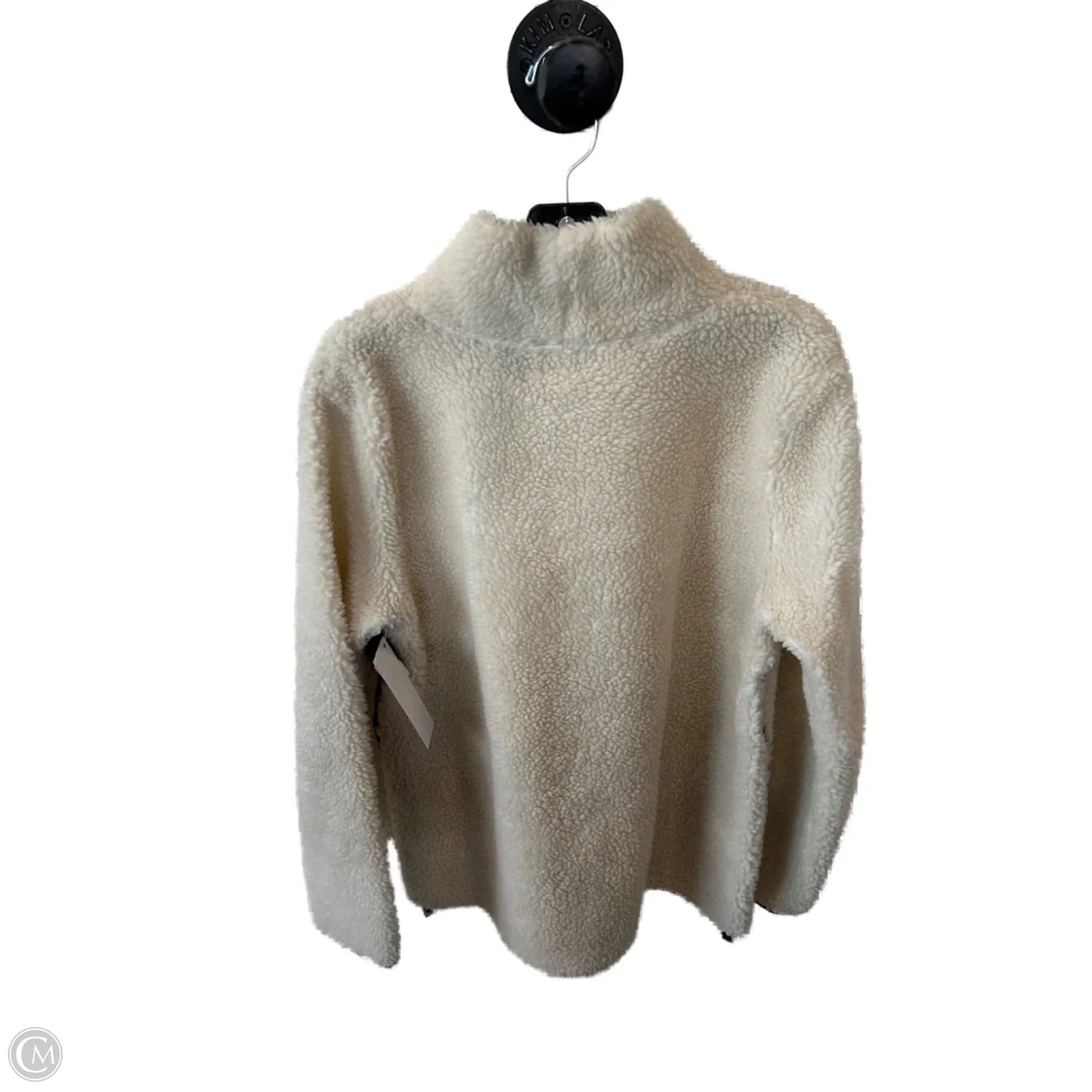 Jacket Fleece By L.l. Bean In Cream & Grey, Size: M