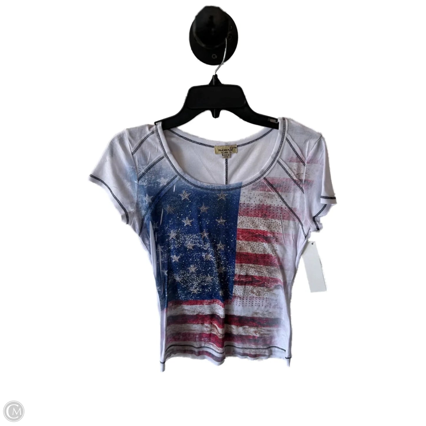Top Short Sleeve By One World In Blue & Red, Size: Mp