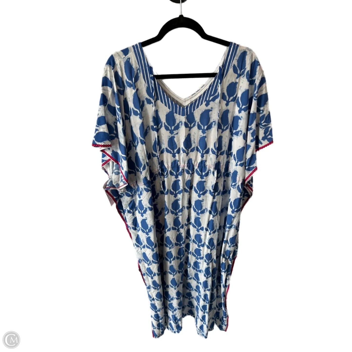 Swimwear Cover-up By Clothes Mentor In Blue & White, Size: Osfm