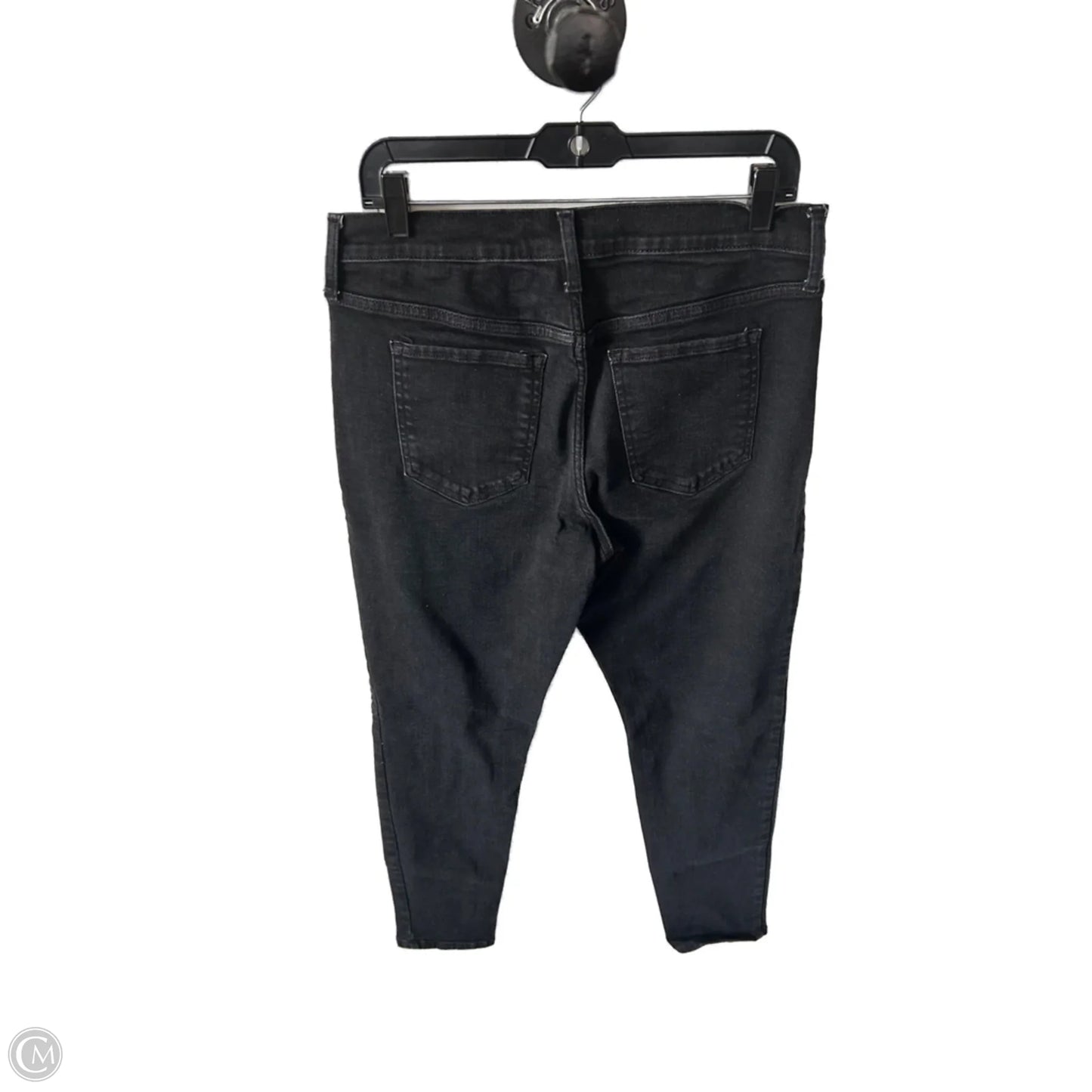 Jeans Skinny By Banana Republic In Black Denim, Size: 12