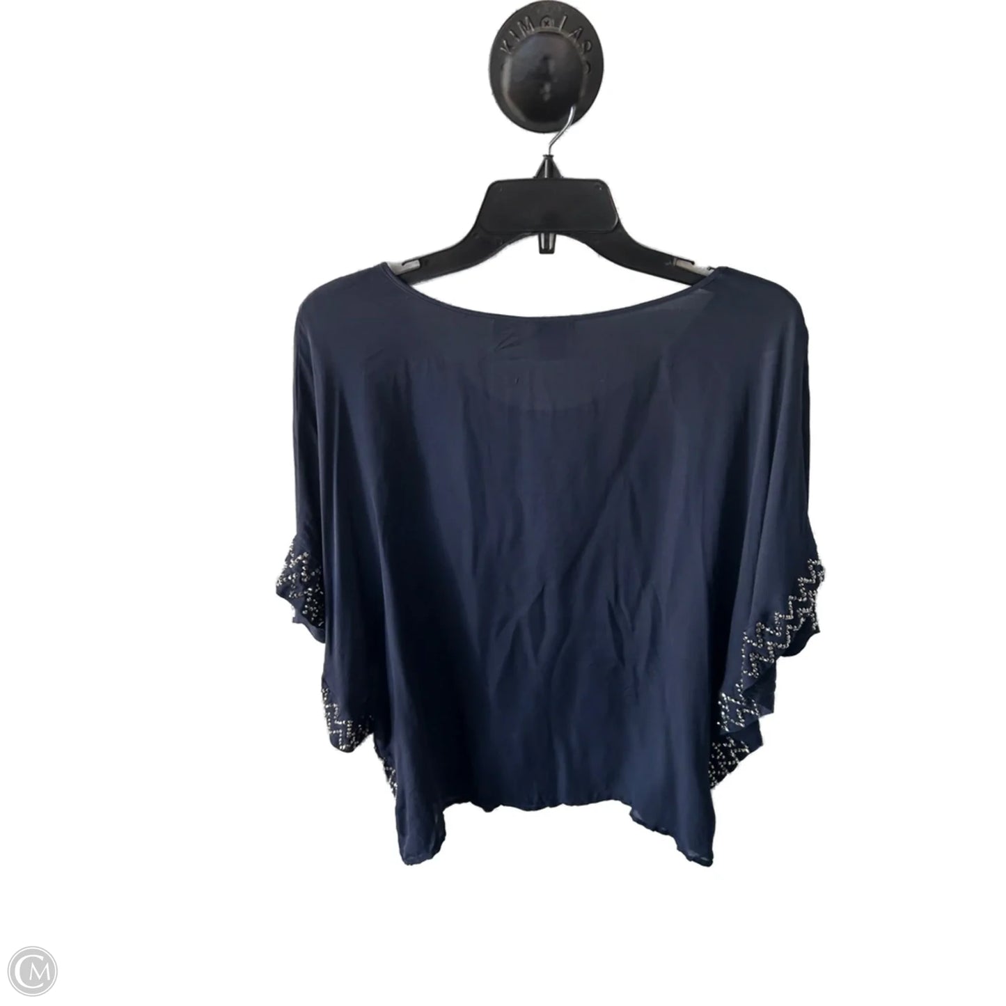 Top Short Sleeve By Clothes Mentor In Blue & Silver, Size: L