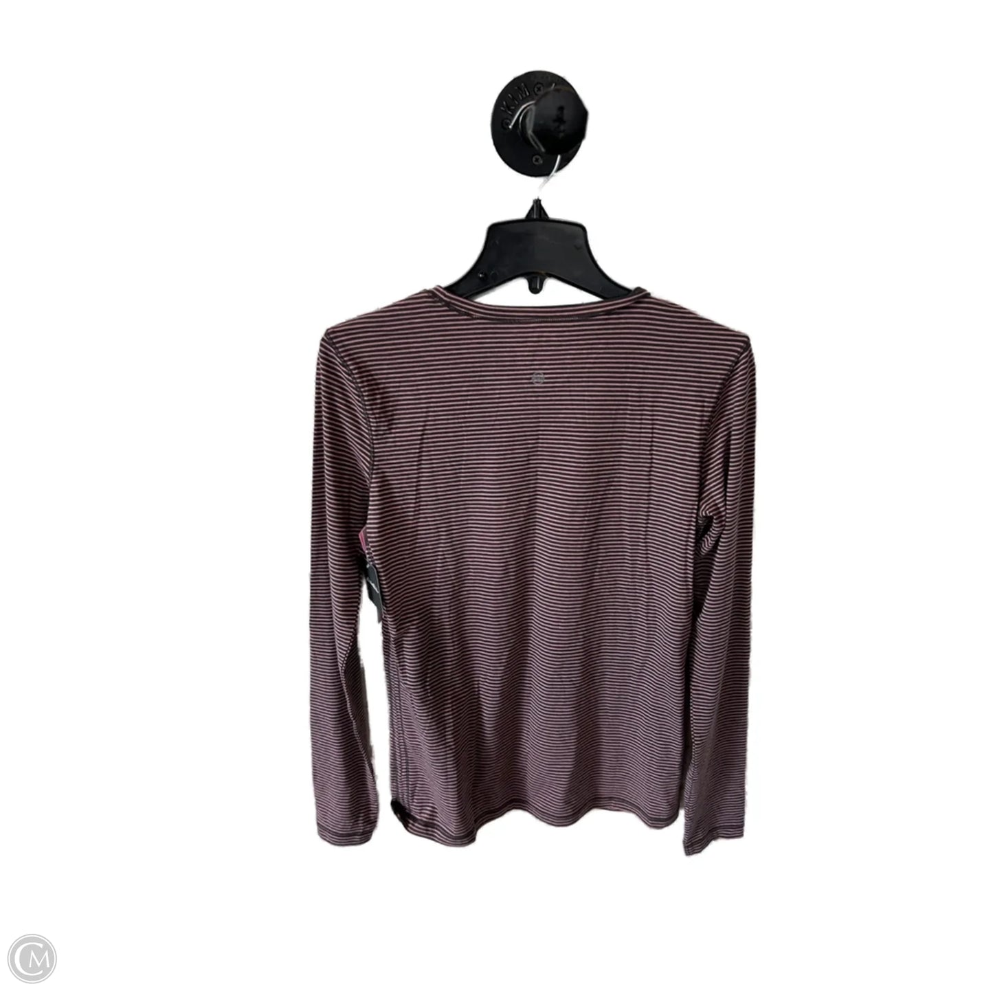 Top Long Sleeve Basic By Eddie Bauer In Grey & Pink, Size: M