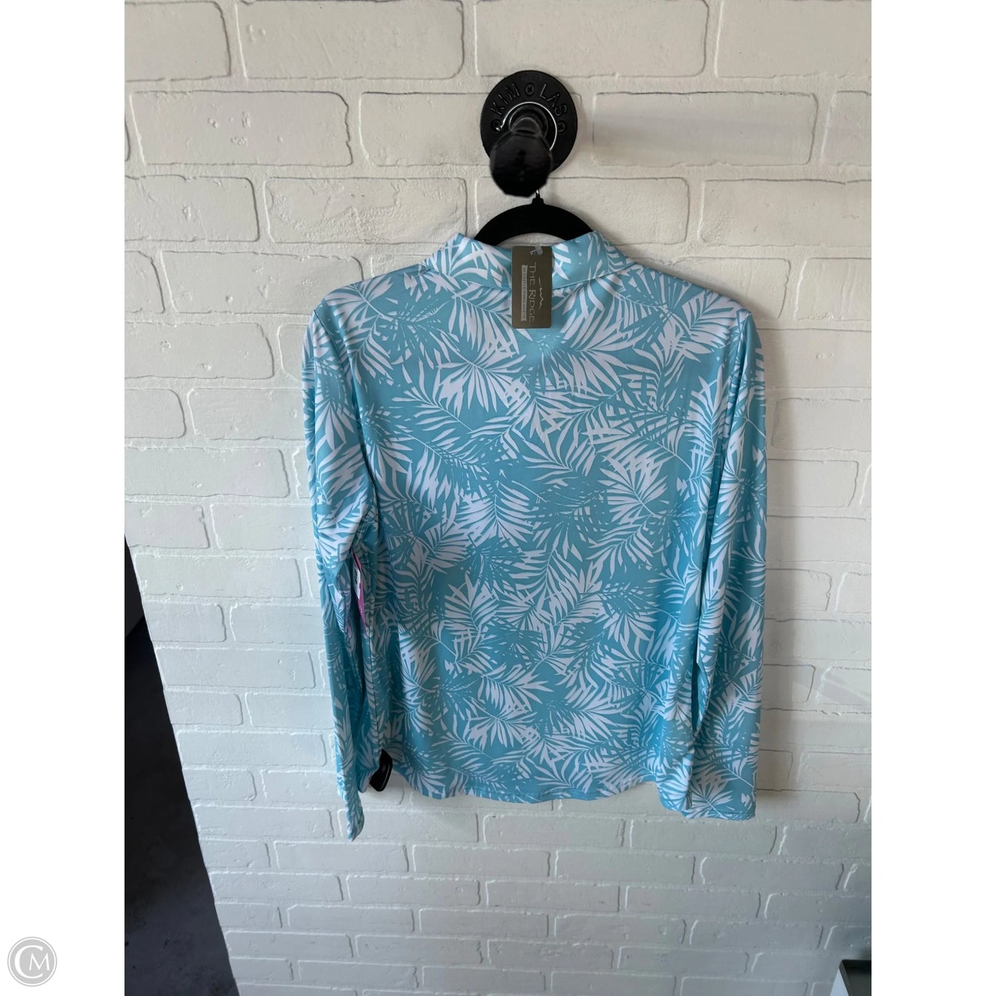Top Long Sleeve By Cma In Blue & White, Size: L