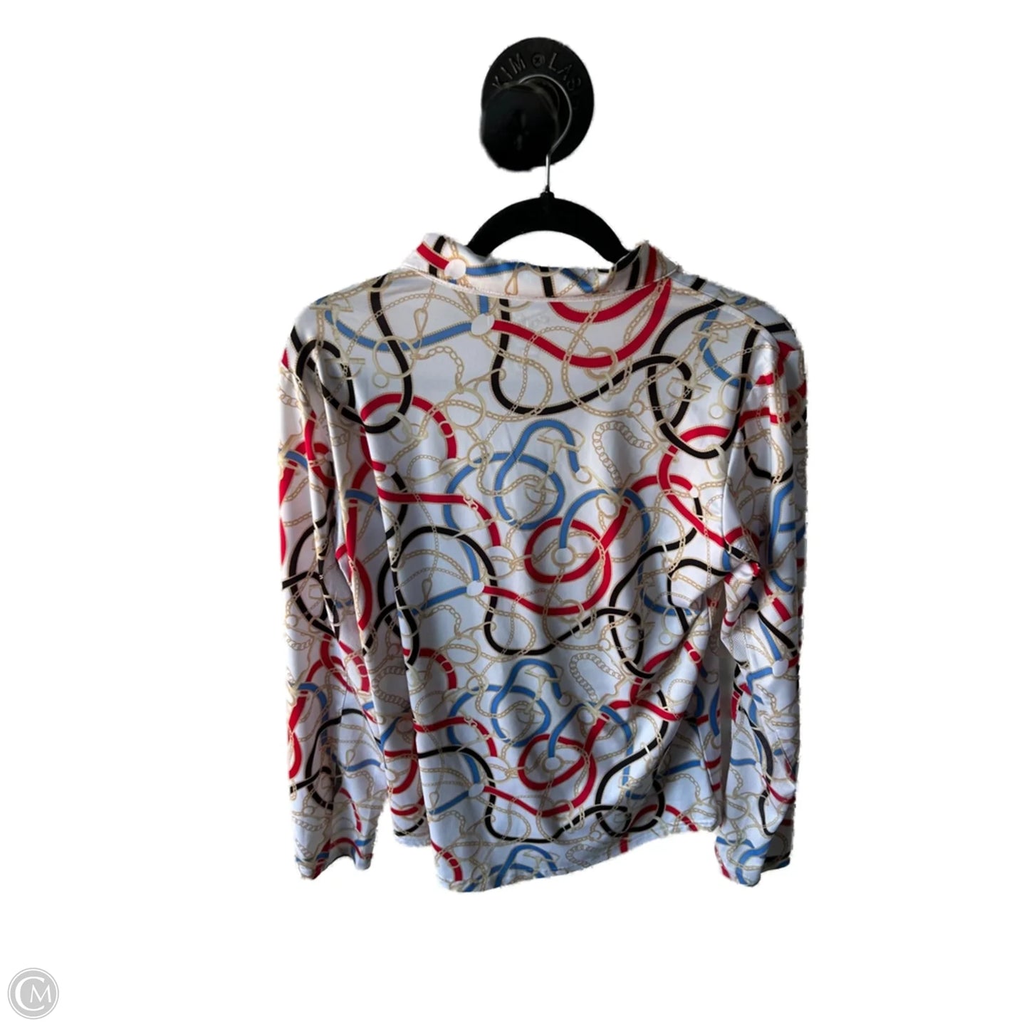 Top Long Sleeve By Cma In Red & White, Size: L