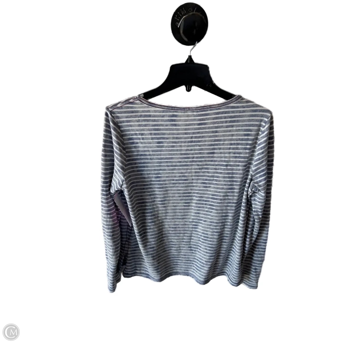 Top Long Sleeve By Lucky Brand In Blue & White, Size: L