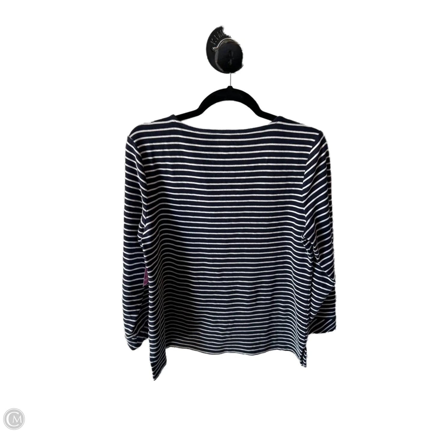 Top Long Sleeve By Talbots In Blue & White, Size: Lp