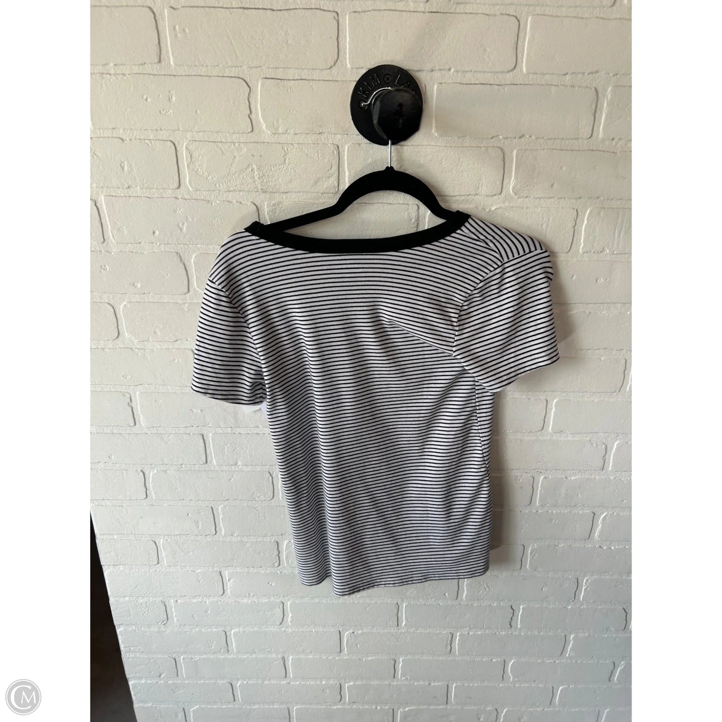 Top Short Sleeve Basic By Old Navy In Black & White, Size: S