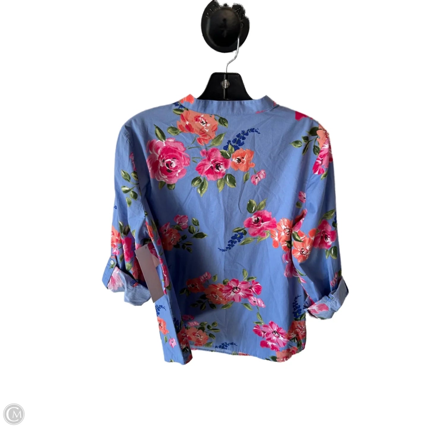 Top Long Sleeve By Talbots In Blue & Pink, Size: M