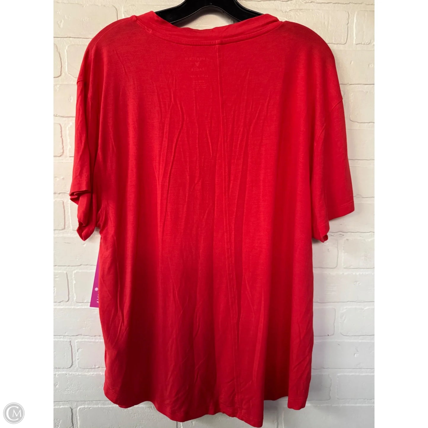 Top Short Sleeve Basic By American Eagle In Orange, Size: Xl