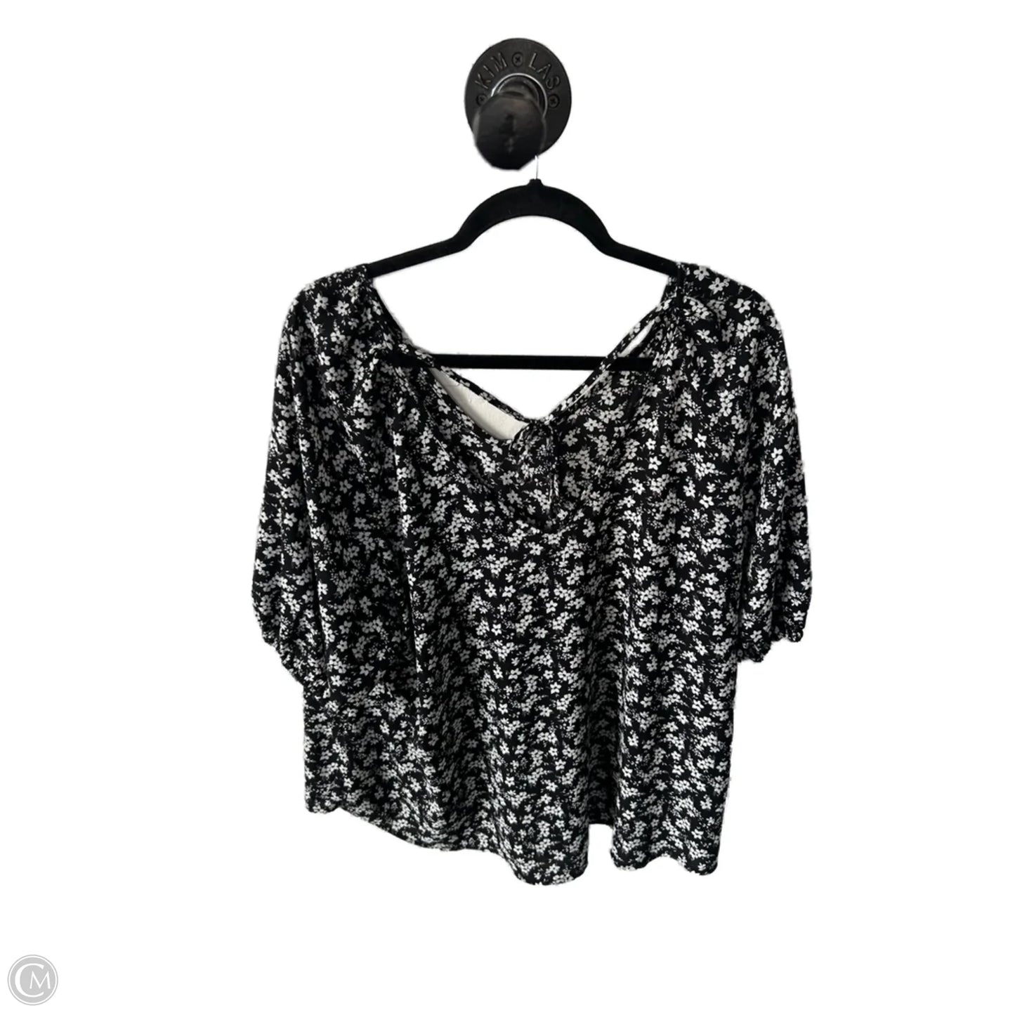 Top Short Sleeve By 41 Hawthorn In Black & White, Size: Xxl