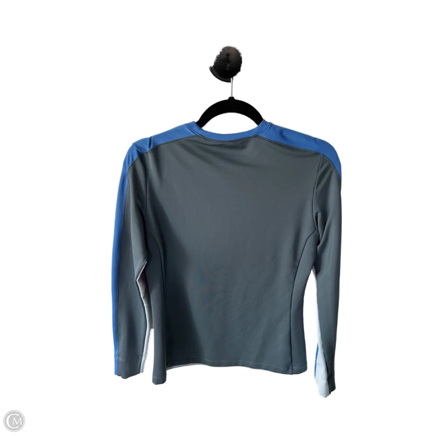 Athletic Top Long Sleeve Crewneck By Nike In Blue & Grey, Size: M