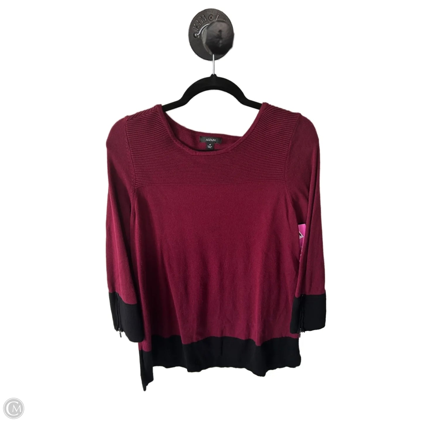 Dress Sweater By Alfani In Black & Red, Size: M