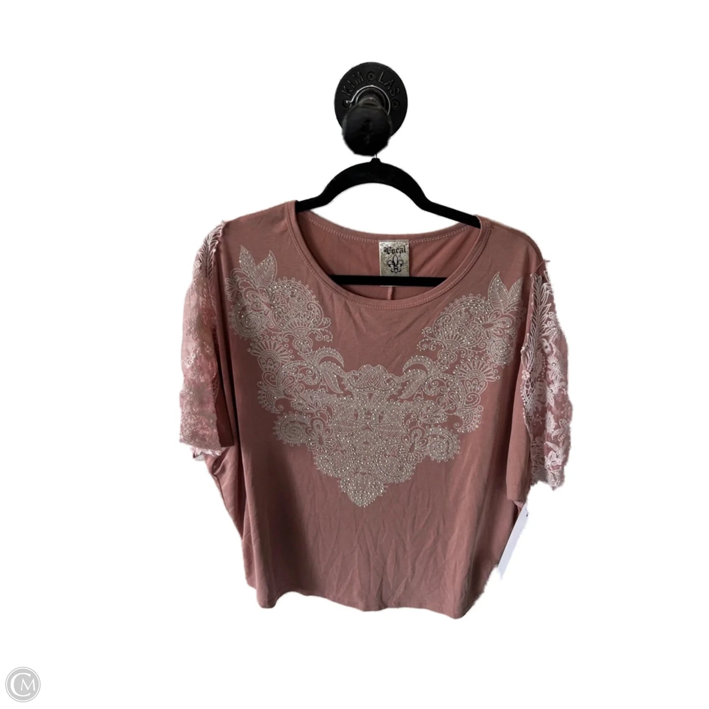 Top Short Sleeve By Vocal In Pink, Size: S
