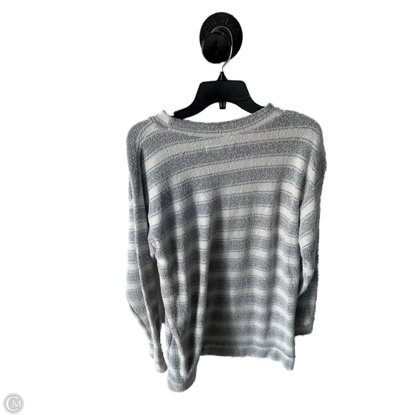 Sweatshirt Crewneck By Clothes Mentor In Grey & White, Size: L