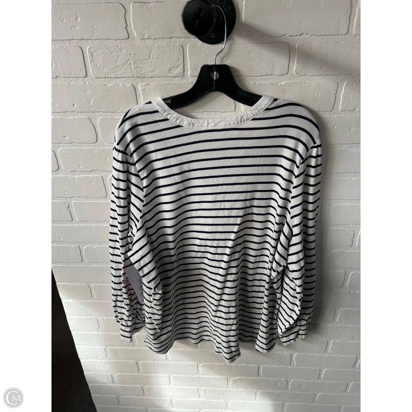 Top Long Sleeve By Lc Lauren Conrad In Blue & White, Size: 3x