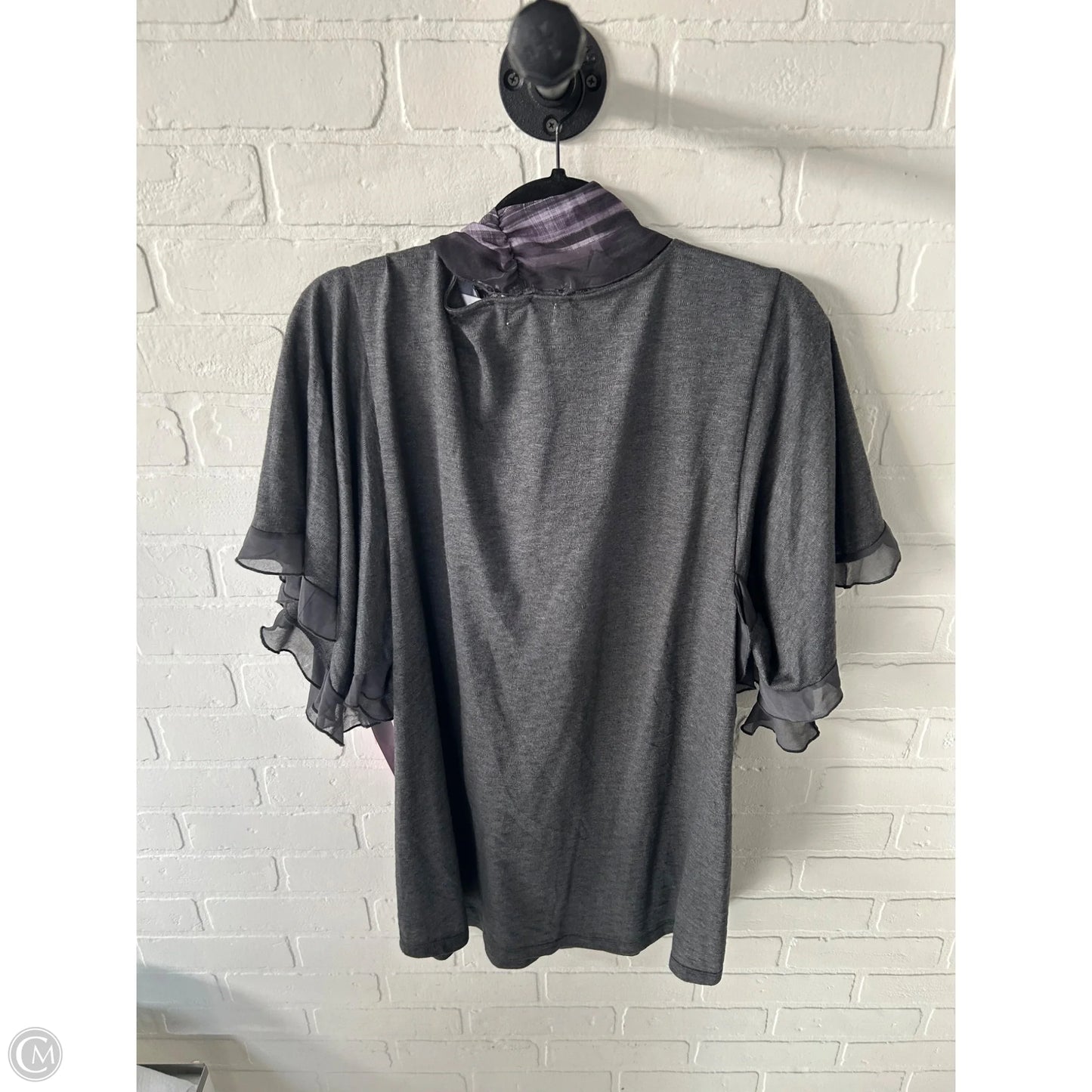Top Short Sleeve By One World In Grey, Size: 3x