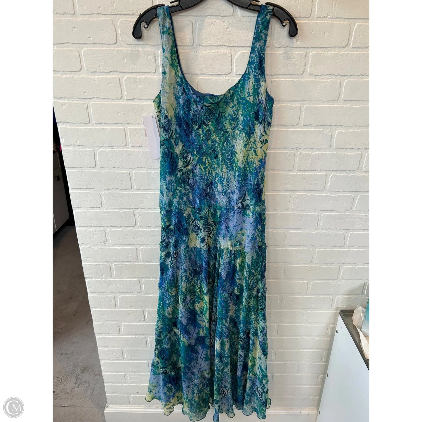 Dress Casual Maxi By Kasper In Blue & Green, Size: L