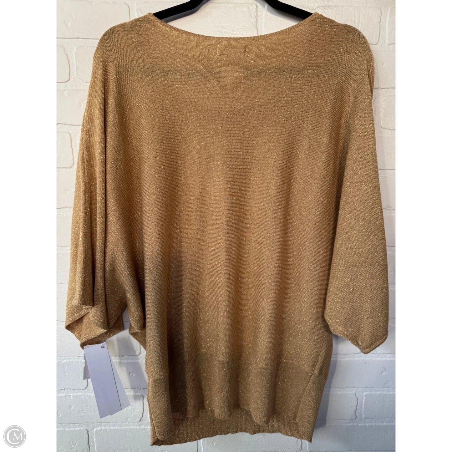 Sweater Short Sleeve By Worthington In Gold, Size: Xlp