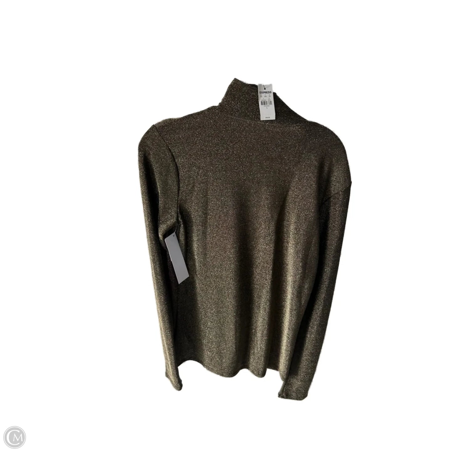 Top Long Sleeve By Express In Black & Gold, Size: L
