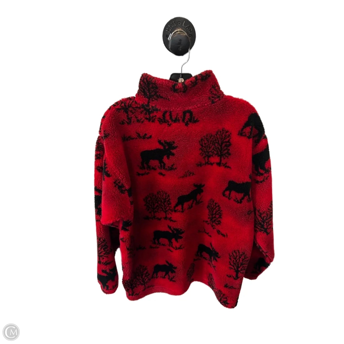 Jacket Fleece By Clothes Mentor In Black & Red, Size: S