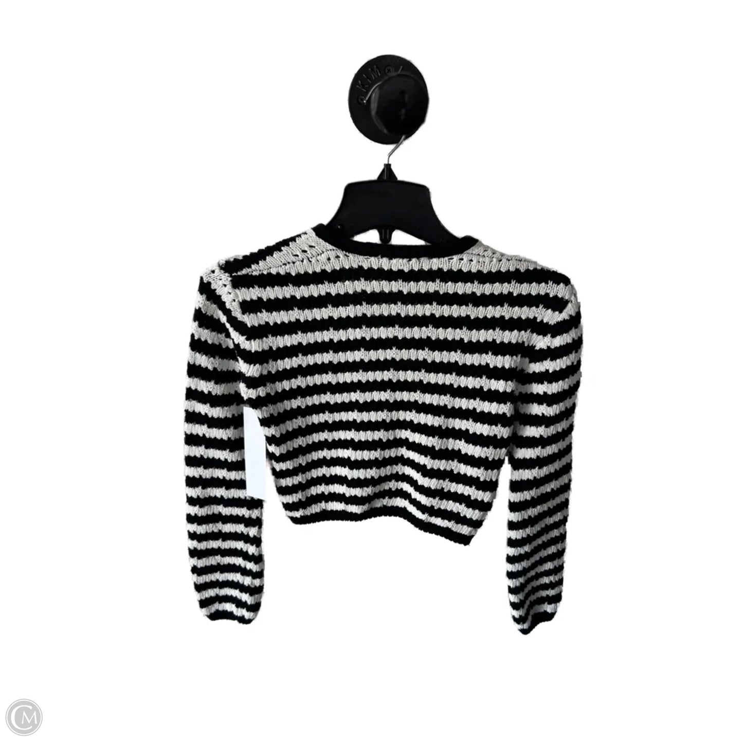 Sweater Cardigan By Industry In Black & White, Size: Xs