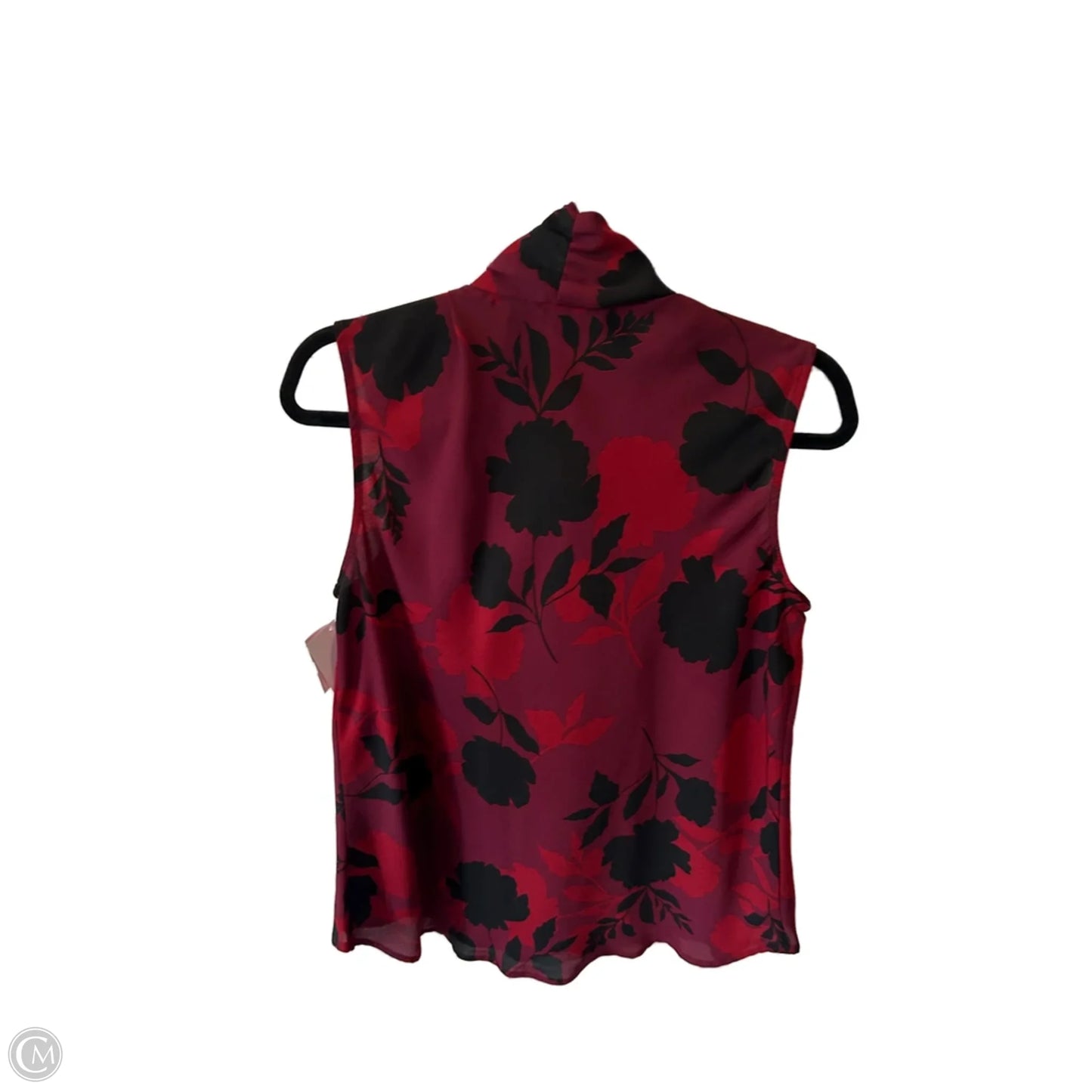Top Sleeveless By Anne Klein In Black & Red, Size: L