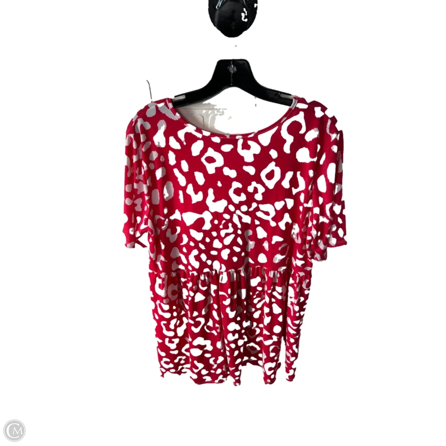 Top Short Sleeve By Heimish Usa In Red & White, Size: 3x