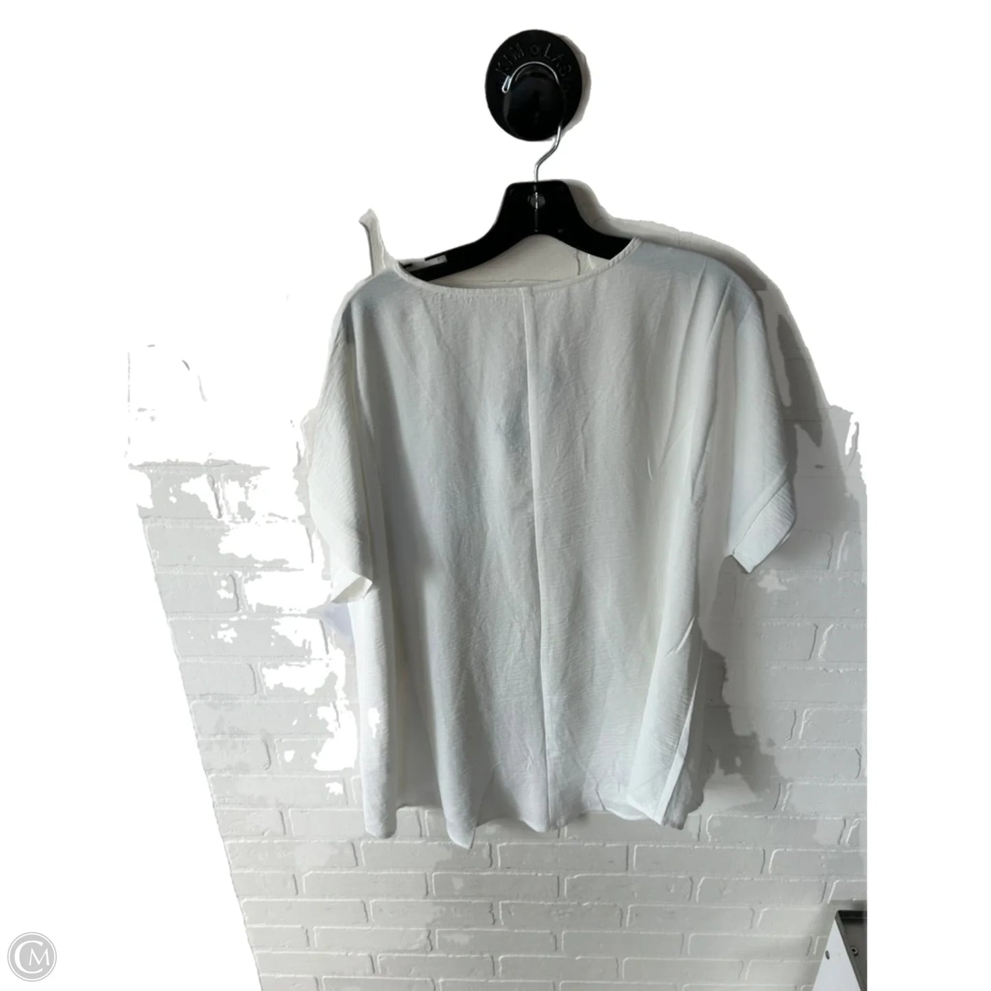 Top Short Sleeve By Zenana In White, Size: 1x