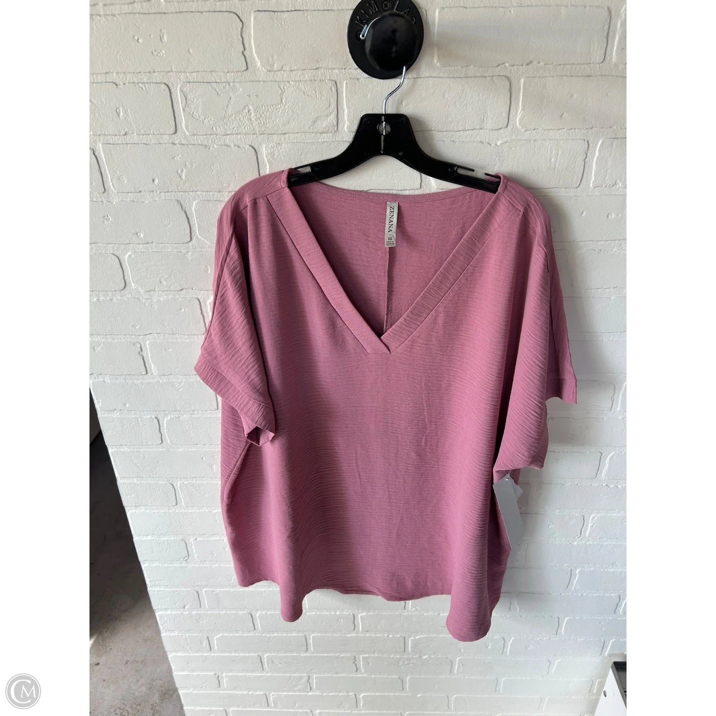 Top Short Sleeve By Zenana In Pink, Size: 3x