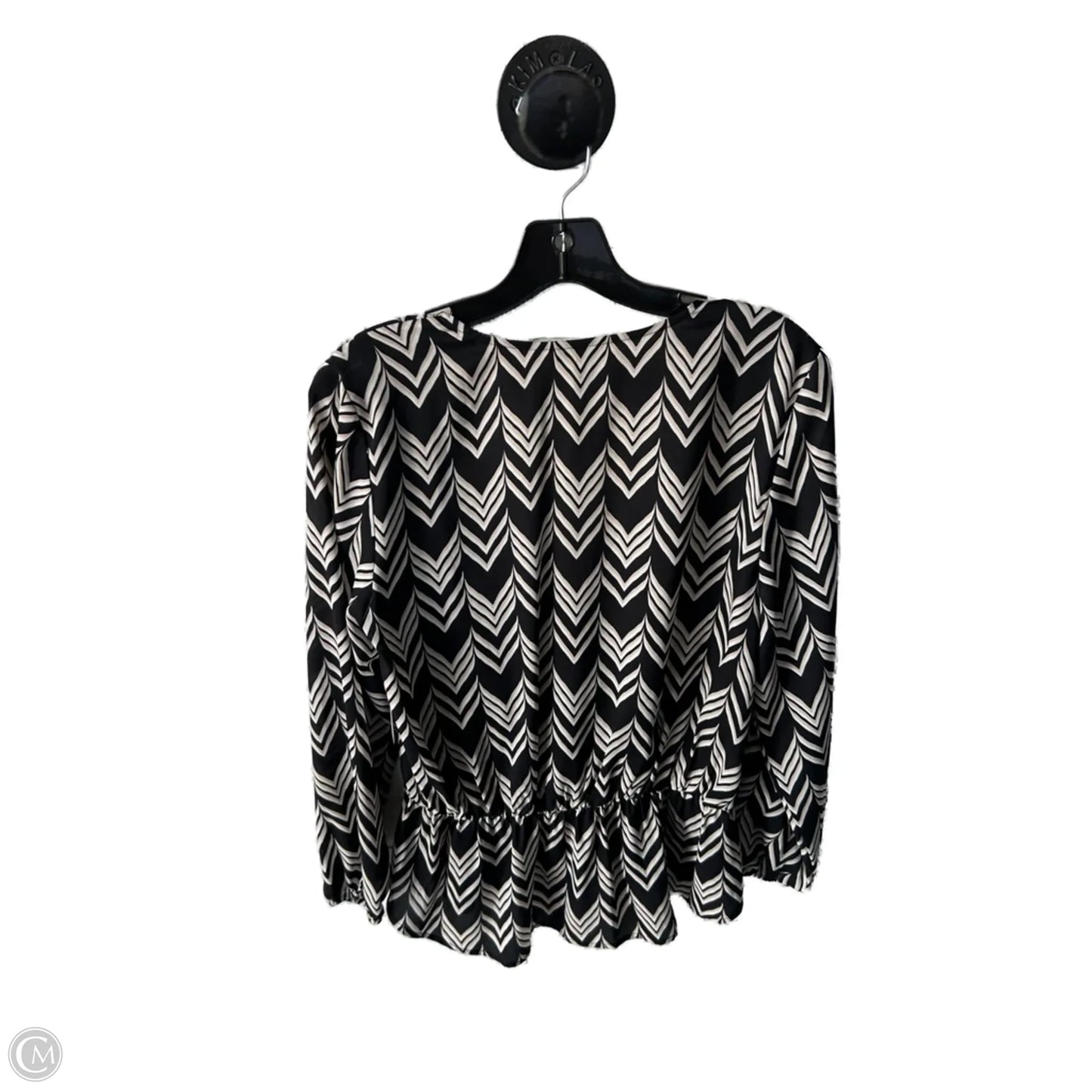 Top Long Sleeve By Ann Taylor In Black & Tan, Size: Mp
