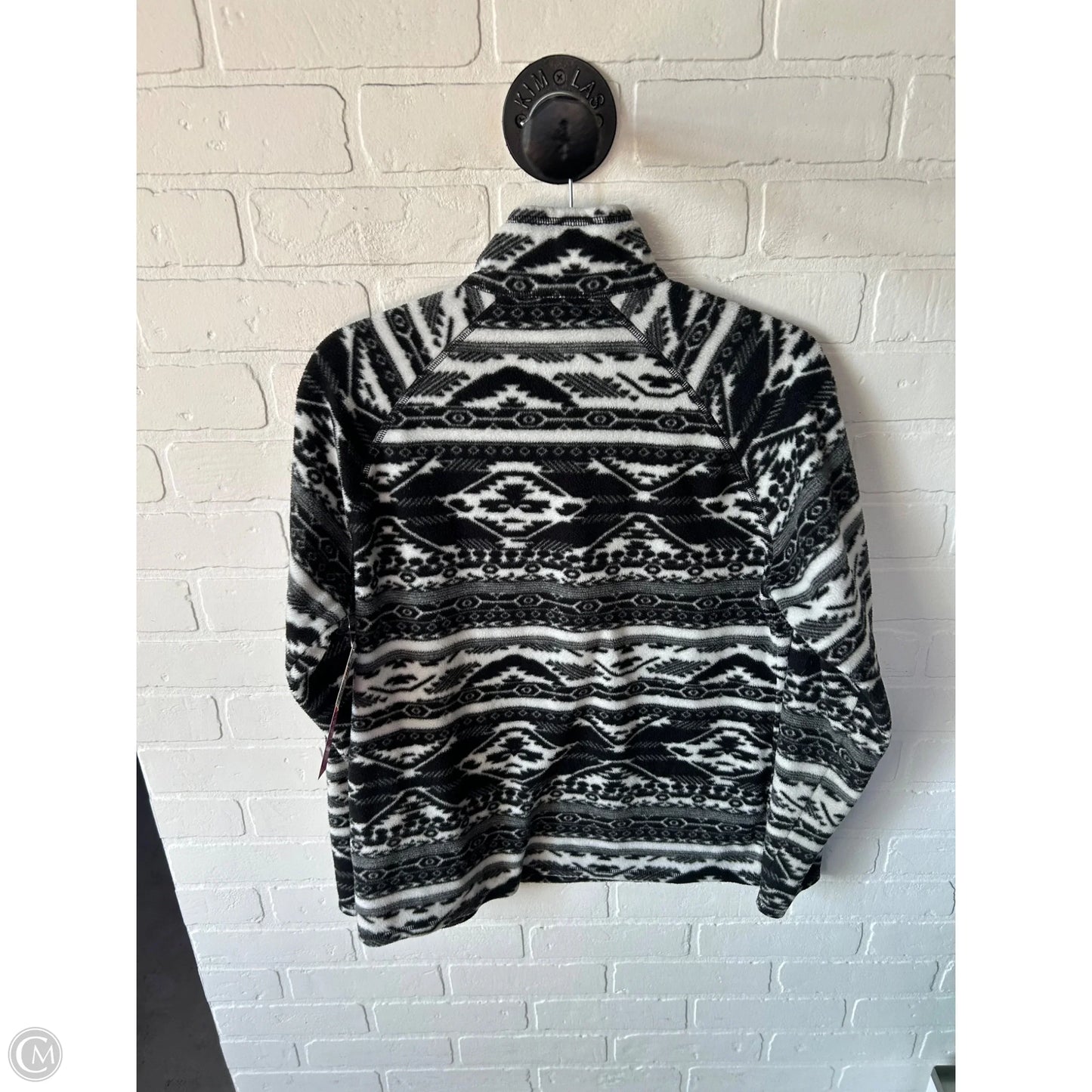 Jacket Fleece By Eddie Bauer In Black & White, Size: L