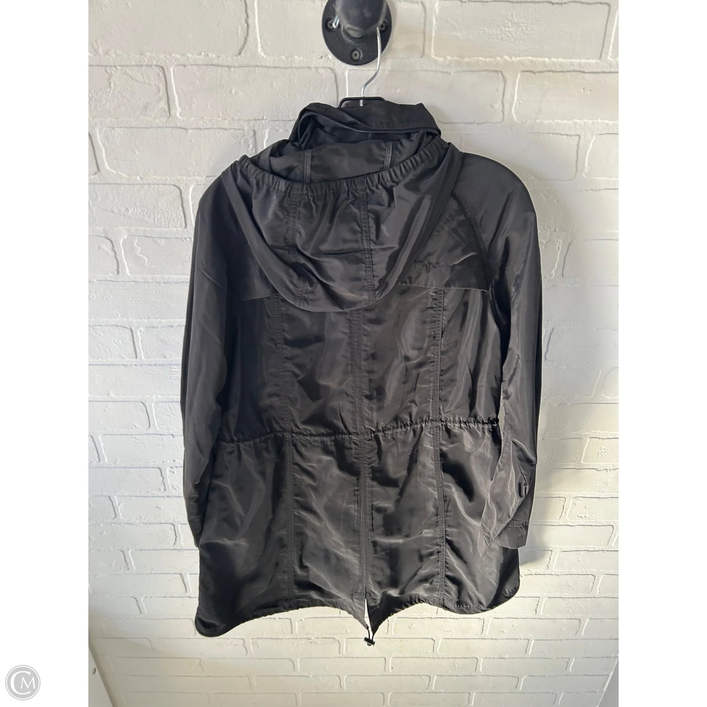 Coat Raincoat By Velocity In Black, Size: M