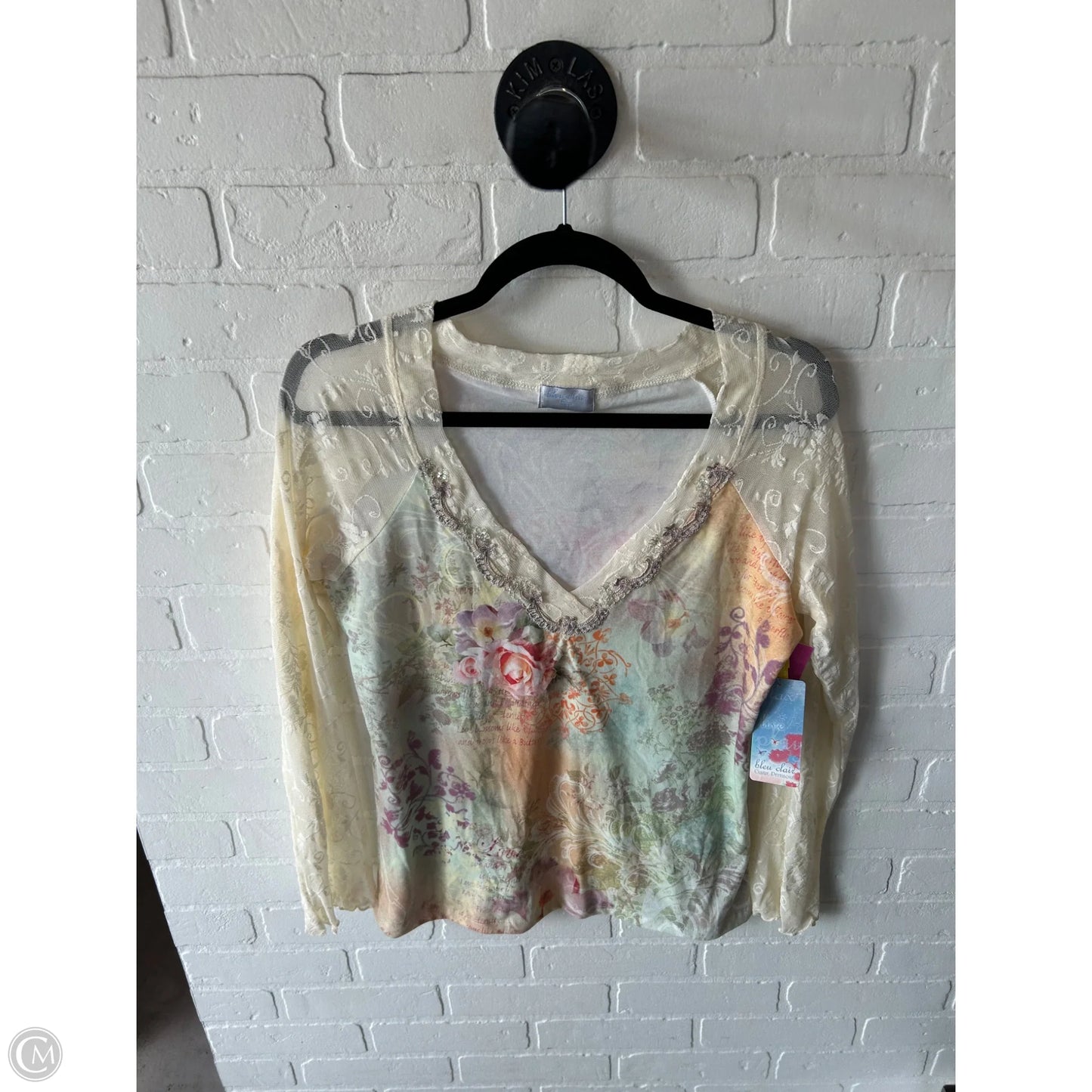 Top Long Sleeve By Clothes Mentor In Green & Yellow, Size: L