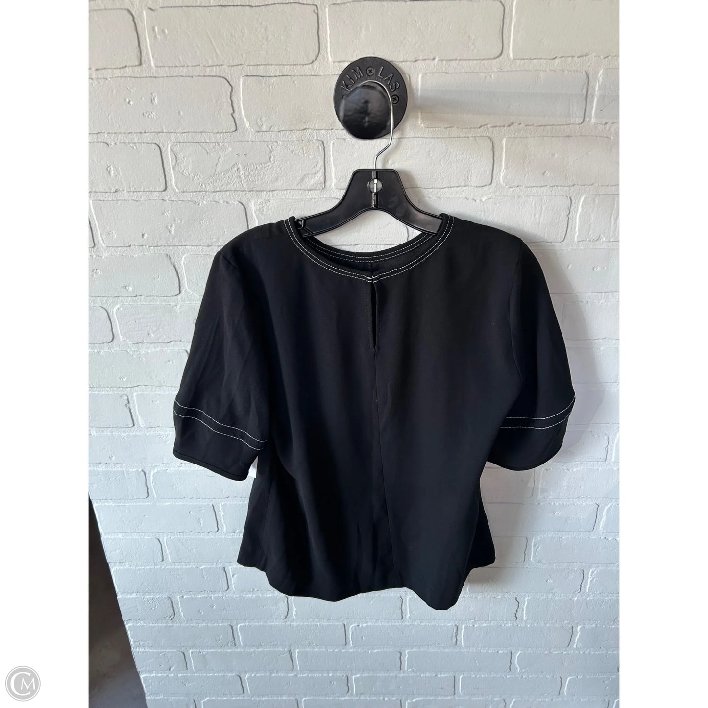Top Short Sleeve By Ann Taylor In Black, Size: S