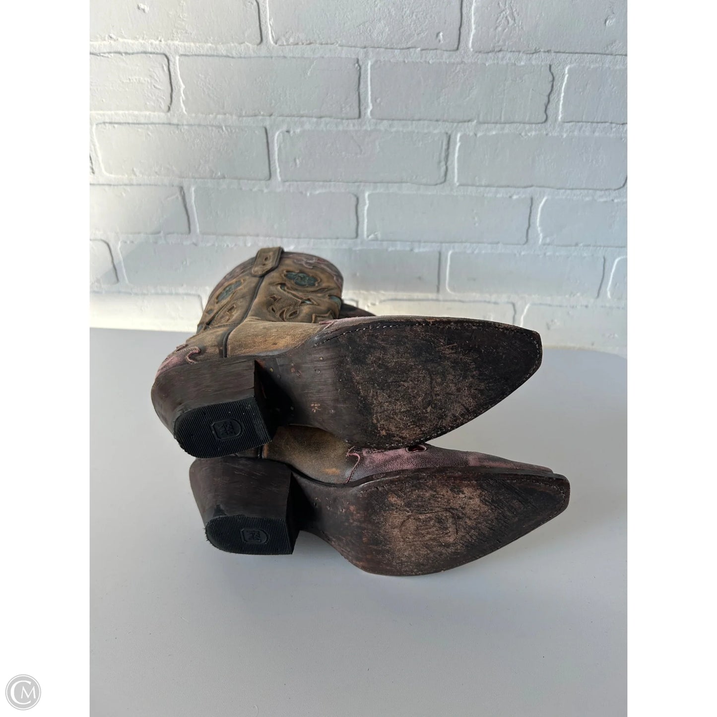 Boots Western By Dan Post In Brown & Pink, Size: 7