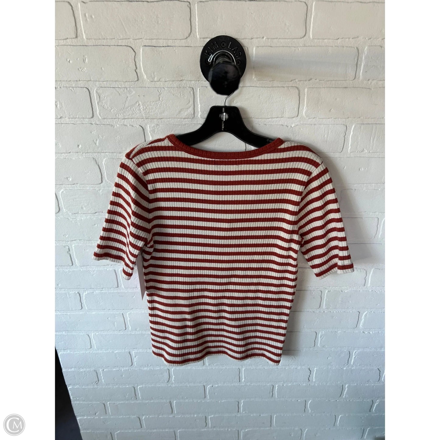 Top Short Sleeve By J. Crew In Orange & Tan, Size: S